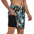 thumbnail image 3 of Goofa Lilies Flowers Printed Men's Swim Trunks Board Shorts Quick Dry Mens Swimming Trunks with Compression Liner,Breathable Fit Hawaii Beach Shorts-Medium, 3 of 9