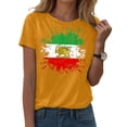 thumbnail image 2 of felwors Women's Iran Lion and Sun Watercolor, Vintage Persian Heritage Flag V-Neck T-Shirt (Gold, S), 2 of 6