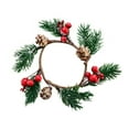 thumbnail image 2 of Boovnll Christmas Candle Rings, Artificial Berries Pine Small Christmas Wreath for Candle, Cup, Vase, Wedding Party Tabletop Centerpiece Decor, Christmas Decorations, 2 of 7