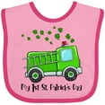 thumbnail image 3 of Inktastic My 1st St. Patrick's Day Green Fire Truck with Clovers Boys or Girls Baby Bib, 3 of 4
