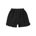 thumbnail image 7 of JanJean Kids Girls High Waist Denim Jean Shorts Frayed Raw Hem Wide Leg Short Jeans Hot Pants Loose Black 160, 7 of 7