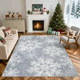 thumbnail image 4 of Memoryfield Christmas Area Rug 8' x 10' Washable with Non Slip TPR Backing, Low Pile Christmas Snowflakes Winter Rugs, Xmas Decoration Carpets for Nursery Bedroom Dining Room, Gray, 4 of 9