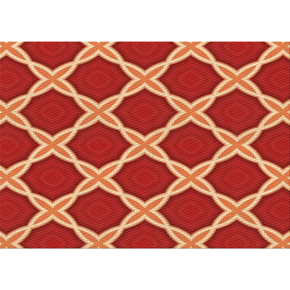Ahgly Company Machine Washable Indoor Rectangle Transitional Construction Cone Orange Area Rugs, 8' x 10'