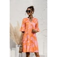 thumbnail image 3 of Women Dresses Summer Dress V-Neck Short Sleeve T-Shirt Elegant Dress Babydoll Ruffles Casual Mini Female Dress, 3 of 5