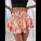 thumbnail image 5 of Mini Shorts con Volantes y Cintura Alta para Mujer Bonitos Shorts Cortos Escalonados con Shorts Debajo Color Naranja XL, 5 of 8