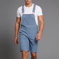 thumbnail image 6 of DDAPJ pyju Clearance Sales Today! Men's Denim Overalls Jean Shorts Bib Coveralls Summer Casual Work Jumpersuit with Pockets Sky Blue XXXL, 6 of 9