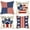 Paw Print, variant on 4th of July Patriotic Decorative Throw Pillow Covers 18x18 Set of 4, USA America Love Heart Independence Day Outdoor Pillowcase, American Blue Red White Stripes Stars Cushion Case Home Decor
