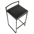 thumbnail image 7 of Fuji Contemporary Stackable Counter Stool In Black With Black Faux Leather Cushion - Set Of 2, 7 of 7