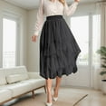thumbnail image 2 of Youmylove Womens Skirt Mid Length A-Line Tulle Skirts Women's Irregular Mesh Skirt High Waisted Versatile Skirt Puffy Tulle Petticoat, 2 of 4
