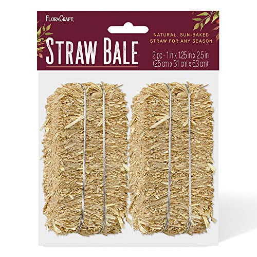 Darice FloraCraft Straw Weavers Micro Bale 2 pie 2.5 x 1.25 inches Natural