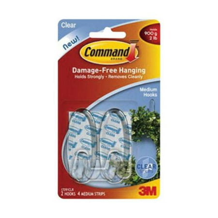 

Command Command 17092CLR Clear Small Hooks With Clear Strips