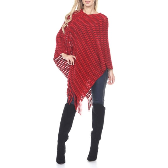 Women's Checkered Poncho