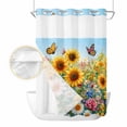 thumbnail image 2 of Spring Yellow Sunflower No Hook Shower Curtain Waterproof,Bathroom Curtains with Snap in Liners and See Through Top Window,Butterfly Floral Daisy Country Hotel Style Bathtub Curtains Shower 60"Wx72"L, 2 of 8