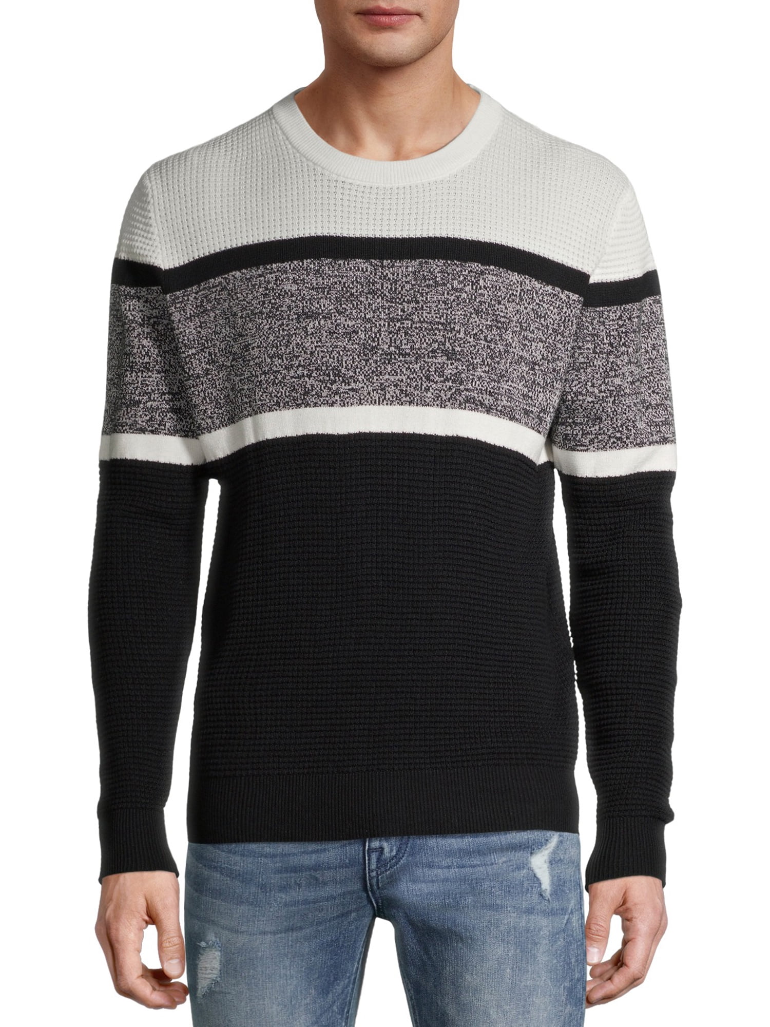 MENS WINTER STRIPE PATTERN CREW ROUND 