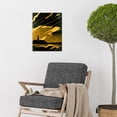 thumbnail image 2 of Lighthouse In A Lightning Storm Gold And Black Linocut Style Illustration Unframed Wall Art Print Poster Home Decor, 2 of 3