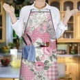thumbnail image 6 of Pioneer Flower Floral Print Pattern Apron-Garden Aprons for Women with Pockets-Cotton Linen Waterproof Kitchen Cooking Gardening Aprons Adjustable for Kitchen,Cooking,BBQ and Salon 33x27 Inch, 6 of 7