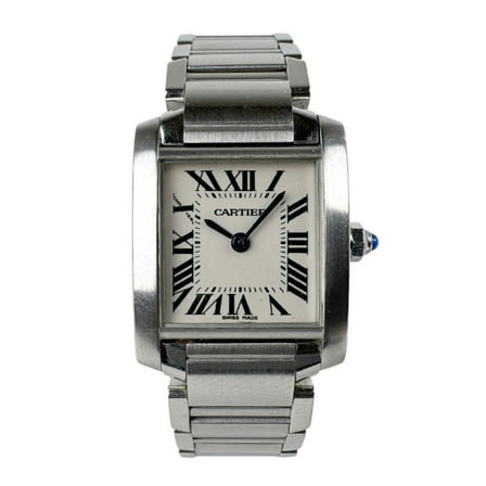Pre-Owned CARTIER Watch Tank Francaise SM Stainless Steel Silver x White Women's... (Good)