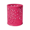 thumbnail image 2 of Denhf Hollow Rose Flower Pattern Pen Holder, Aesthetic Metal Pencil Cup, Modern Pen Stand for Home Office Classroom, Pencil Pot, Simple Makeup Brush Holder, Desk Accessories, Red, 2 of 9