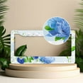 thumbnail image 2 of 1 Pcs Summer Floral Art with Blue and White Flowers License Plate Frame,License Plate Cover for Car Decorative Parts,Aluminum License Plate Bracket Holder Rust-Proof for US Standard Car, 2 of 8