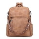 thumbnail image 1 of Mochila y monedero FADEON Leather para mujer, de viaje, color marrón, 1 of 9