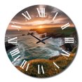 thumbnail image 2 of Designart "Cliffside Sunset I" Coastal Oversized Wall Clock, 2 of 6