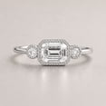 thumbnail image 4 of Diiro Emerald Cut Moissanite Diamond Promise Ring, Vintage Milgrain Bezel Halo Ring, 14K Vermeil Yellow Gold Bridal Ring, Bridal Ring, 4 of 5