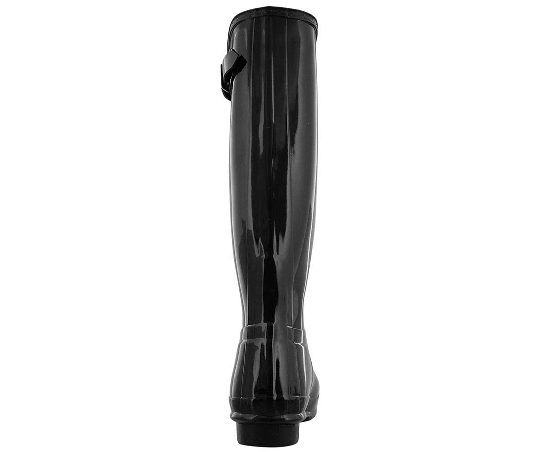 Hunter Women’s Original Tall Gloss Rain Boots, Black, Waterproof Rubber Boots, Size 6 US (5 AU)