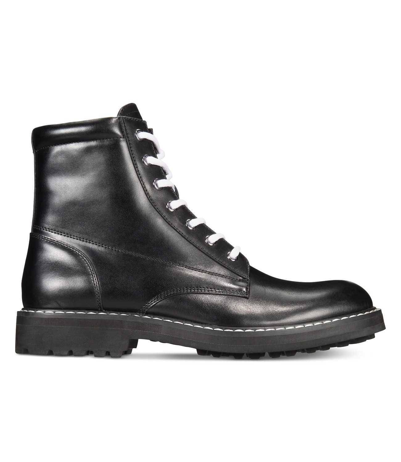 INC International Concepts Mens Womens Ivan Lace-up Boot Leather  Ankle 7 M inc-mens-10003185400-blk-8m-  main image 3