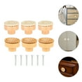 thumbnail image 3 of 6pcs Bohemian Dresser Knobs Wooden Drawer Decorative Knobs Rattan Cabinet Pulls Furniture Handles, 3 of 5