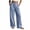 #03 Blue 【Mix, Match & Rotate: Stock Up on Daily Colors】, variant on Women's Cotton Blend Straight Leg Pants with Pockets, Mid Elastic Waist, Soft Loose Fit, Casual Business Beach, Cropped Pants | VerBelle,Beige L