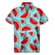 thumbnail image 4 of Camisa hawaiana con estampado de sandía colorida, blusas de verano de manga corta con botones y estampado 3D de frutas, ropa para hombre, blusa con solapa, 4 of 5