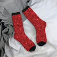 thumbnail image 5 of KLL Red Glitter Print Cool Socks Men's Women's Crew Socks Funny Crazy Novelty Stockings, 5 of 6