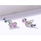 thumbnail image 5 of Pendientes trepadores de cuatro piedras bañados en plata creados con cristales, 5 of 5