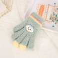 thumbnail image 1 of Guantes para niños, cálidos, de invierno, con forro polar, gruesos, de cinco dedos, multidedos, para niñas, de dedos completos, resistentes al frío, 1 of 6