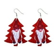 thumbnail image 2 of Pendientes para mujer, regalos para mujer, pendientes navideños de cuero, ligeros, con forma de árbol de Navidad, regalo de Navidad., 2 of 2