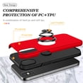 thumbnail image 3 of for iPhone XS Max Case, 360° Rotatable Ring Holder Kickstand Dual Layer Military-Grade Drop Tested Protection Support Car Holder Mount Magnetic Absorbing Bumper Phone Case, Red, 3 of 7