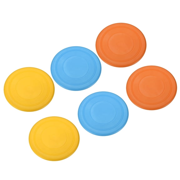 Uxcell 7 Inch Flying Disc, TPR Flying Discs Soft Waterproof for Adults Dog Outdoor Playing Sport Game, 3 Colors 6Pcs