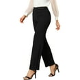 thumbnail image 4 of Allegra K Women's High Waist Pants Elastic Back Straight Leg Work Trousers, 4 of 6