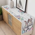 thumbnail image 4 of Bunny Easter Table Runner - 36 Inch Long, Kitchen Dining Table Runner Dresser Scarves, Eucalyptus Leaves Spring Floral Eggs Wooden Farmhouse Decor for Coffee Tables Wedding Party Banquet, 4 of 8