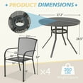 thumbnail image 2 of AECOJOY 5 Piece Outdoor Dining Set, Round Dining Table with Umbrella Hole and 4 Stackable Chairs, Dark Grey and Beige Cushion, 2 of 7