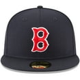 thumbnail image 2 of Men's New Era Navy Boston Red Sox Cooperstown Collection Wool 59FIFTY Fitted Hat, 2 of 6