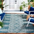 thumbnail image 2 of SAFAVIEH Courtyard Fowler Geometric Indoor/Outdoor Area Rug, Teal/Grey, 5'3" x 7'7", 2 of 6