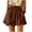 Coffee, variant on Women’s Casual Summer Linen-Style Embroidered Shorts, Elastic Waist Loose Wide Leg with Pockets, Multi-Color, S to XXXXL