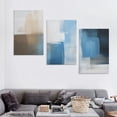 thumbnail image 4 of Nawypu Abstract Canvas Wall Art Blue White Brown Abstract Pictures for Living Room Wall Decor Modern Abstract Painting Artwork Contemporary Abstract Canvas Print for Home Office 12''x16''X3 Panels, 4 of 4