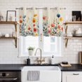 thumbnail image 2 of Spring Floral Kitchen Curtains Small Short 39 Inch Length, Watercolor Elegant Summer Botanical Rustic Grommet Bedroom Living Room Curtains, Light Filtering Cafe Curtain Drapes 2 Panels Set 55''x39'', 2 of 9