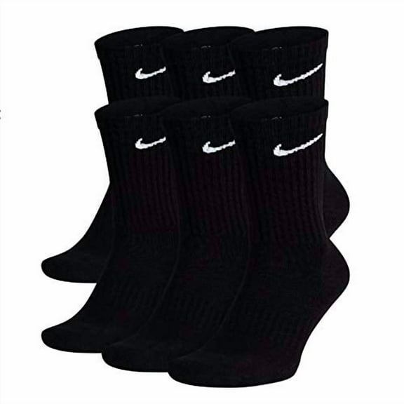 NIKE Everyday Performance Training Socks (6-Pair) (L (Men's 8-12 / Women's 10-13), Crew Black)