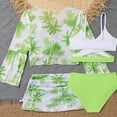 thumbnail image 6 of BXSRUTA Girls 8-12 Years High Waisted Printed 4 Piece Swimsuit Set with Shorts and Skirt Sun Protective Tankini Bathing Suit, 6 of 8