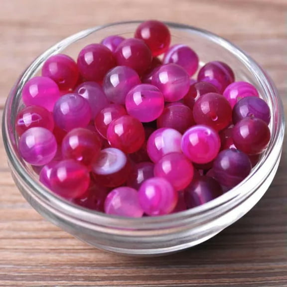 U8MO Natural Agate Colorful Stone Round 4mm 6mm 8mm 10mm 12mm Loose Beads Lot-Rose Lace Agate-10mm 20pcs