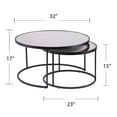 thumbnail image 3 of Set of Two Black And Silver Mirrored Round Nested Coffee Table Set, 3 of 7