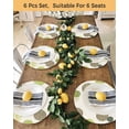 thumbnail image 4 of 15 Inch Round Placemats Set of 6, Abstract Geometric Non Slip Heat Insulation PP Table Mats, Farmhouse Vintage Polka Dot Green Washable Place Mats for Kitchen Dining Party Table Decor, 4 of 7